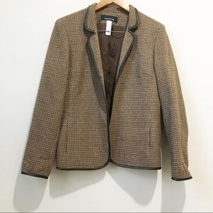 Jones New York black brown tweed blazer